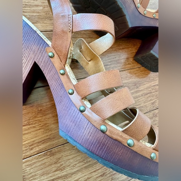 Korks Whitney Platform Strappy Sandals Women's Size 10 M Tan Brown - Picture 5 of 12